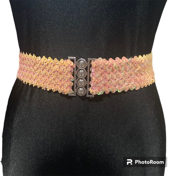 y2k pink iridescent sequin belt rbd rebelde OS - Picture 3 of 5